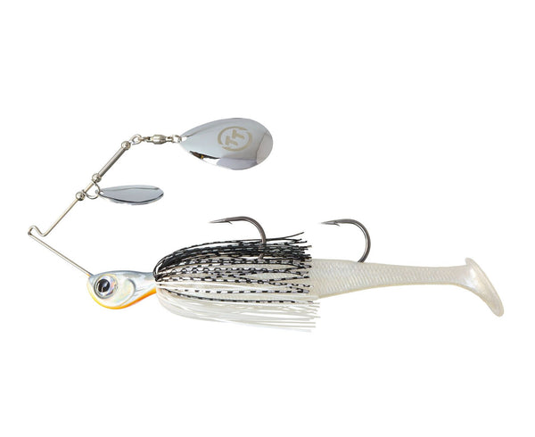 TT Lures 1oz Tornado+ Double Colorado Rigged Spinnerbait Lure - WHITE NIGHT