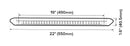 Dreamlighting LED Awning Light White Shell - 550mm/22", DC12V, Cool White
