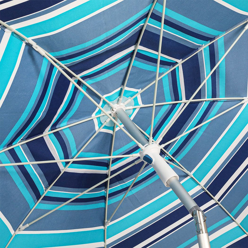 Centra 2.2m Outdoor Beach Umbrella Tilting Patio Tropical Shelter Parasoll Blue