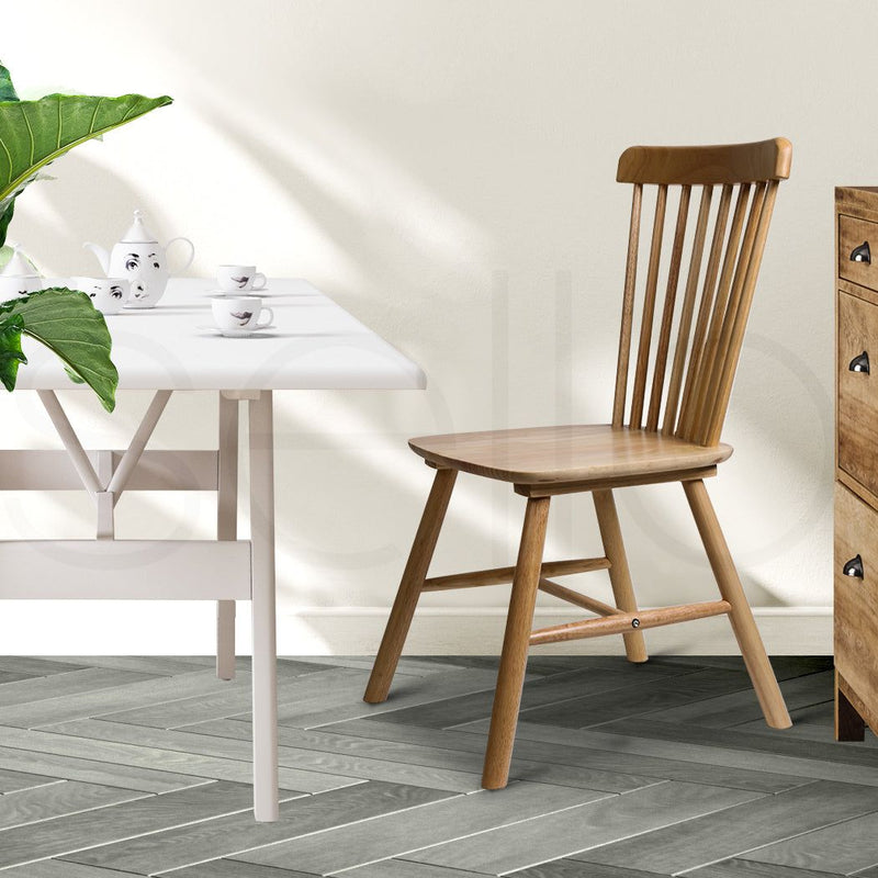 Levede 4x Dining Chairs Kitchen Windsor Chair Natural Wood Cafe Lounge Seat Oak
