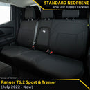 Ford Ranger T6.2 Sport & Tremor Neoprene Rear Row Seat Covers