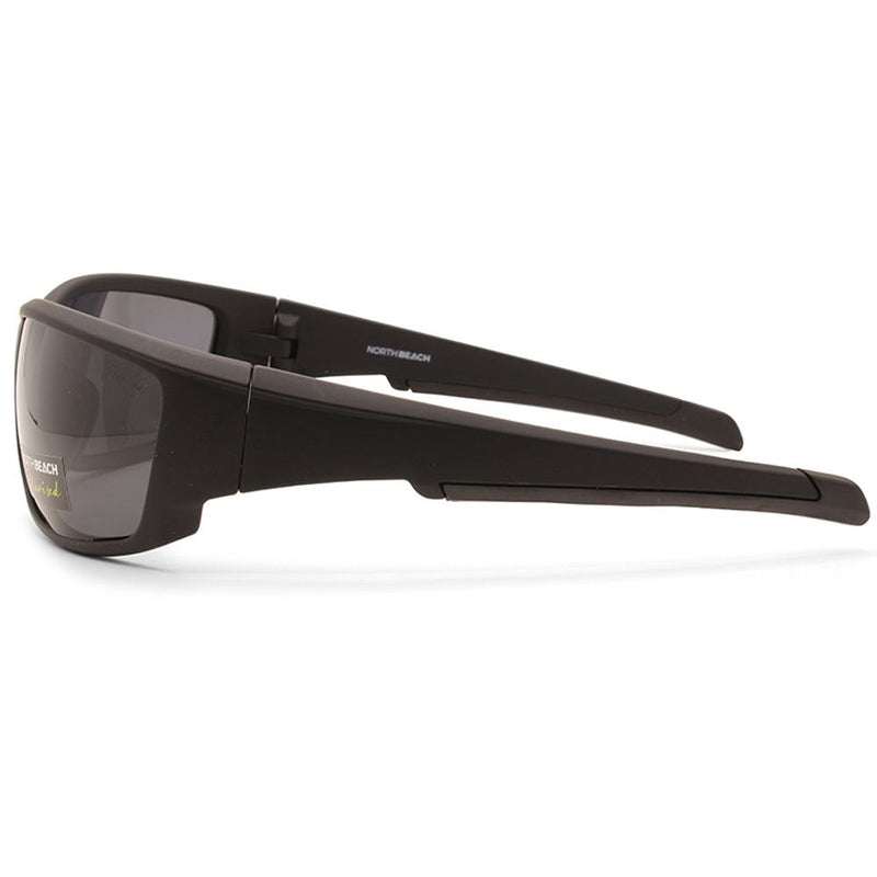 North Beach Ark Satin Black/Grey Polarised Men's Sports Sunglasses