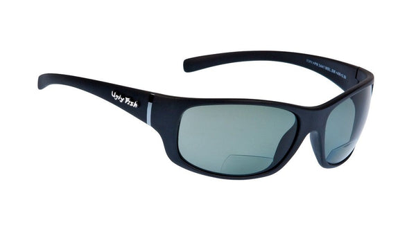 Ugly Fish Eclipse +2.00 Bifocal PN3411 TR-90 Black Frame/Smoke Lens Sunglasses