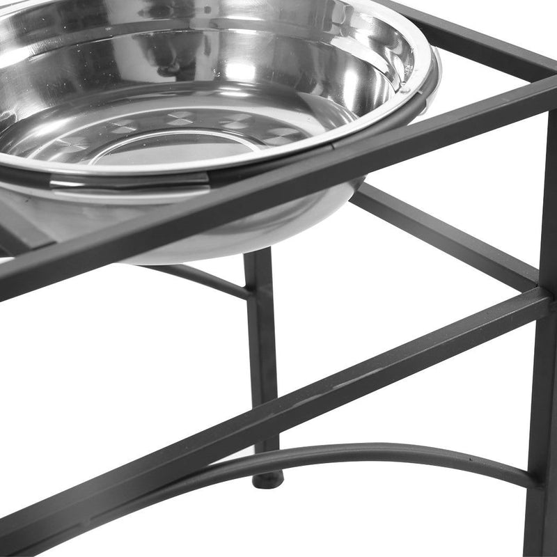 Pawz Dual Elevated Pet Dog Puppy Feeder Bowl Stainless-Steel Food Water Stand