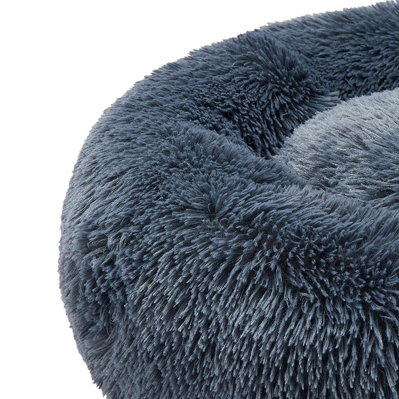 Pawz Pet Bed Cat Dog Donut Nest Calming Kennel Cave Deep Sleeping Dark Grey 3XL