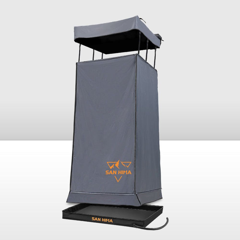 San Hima Camping Shower Tent Awning Fold-Out Grey & Camping Shower Tent Base