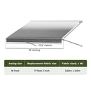 Manan RV Awning Fabric Caravan Replacement Vinyl 18FT Durable Anti-UV Waterproof