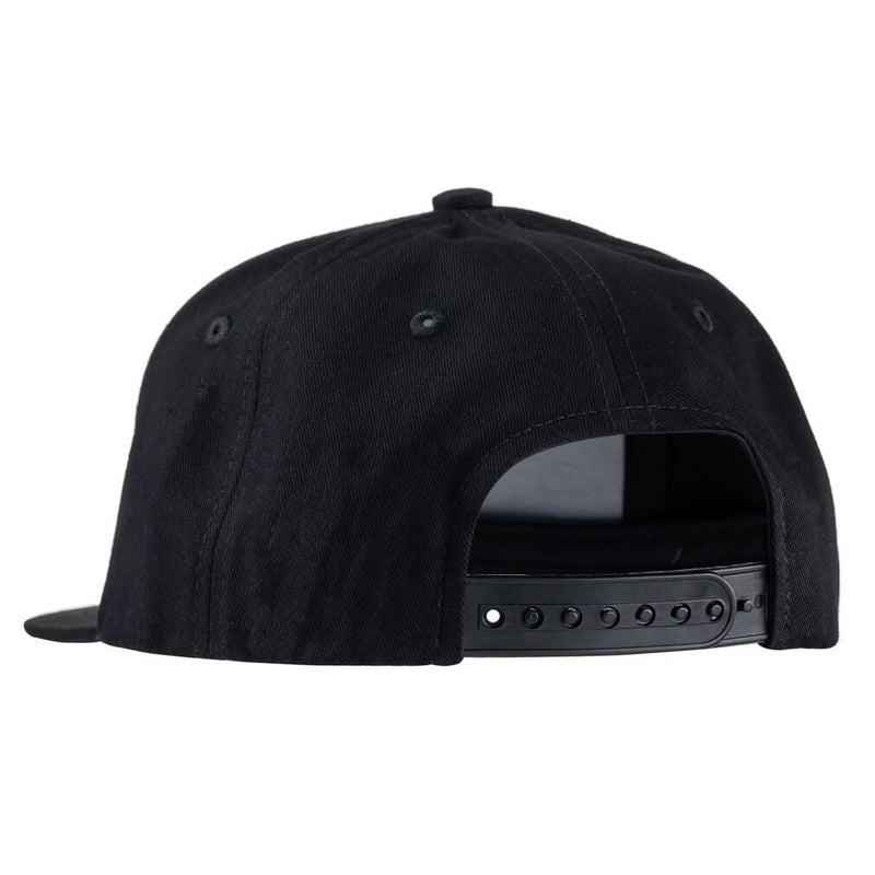 Bite Science Flat Peak Black Fishing Cap with Adjustable Snap Closure