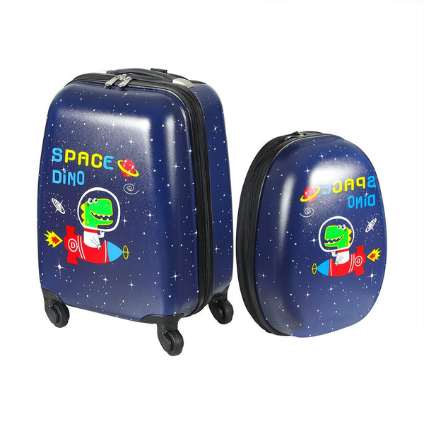 Bopeep 16''13'' 2Pcs Kids Luggage Set Travel Suitcase Child Space Dino Backpack
