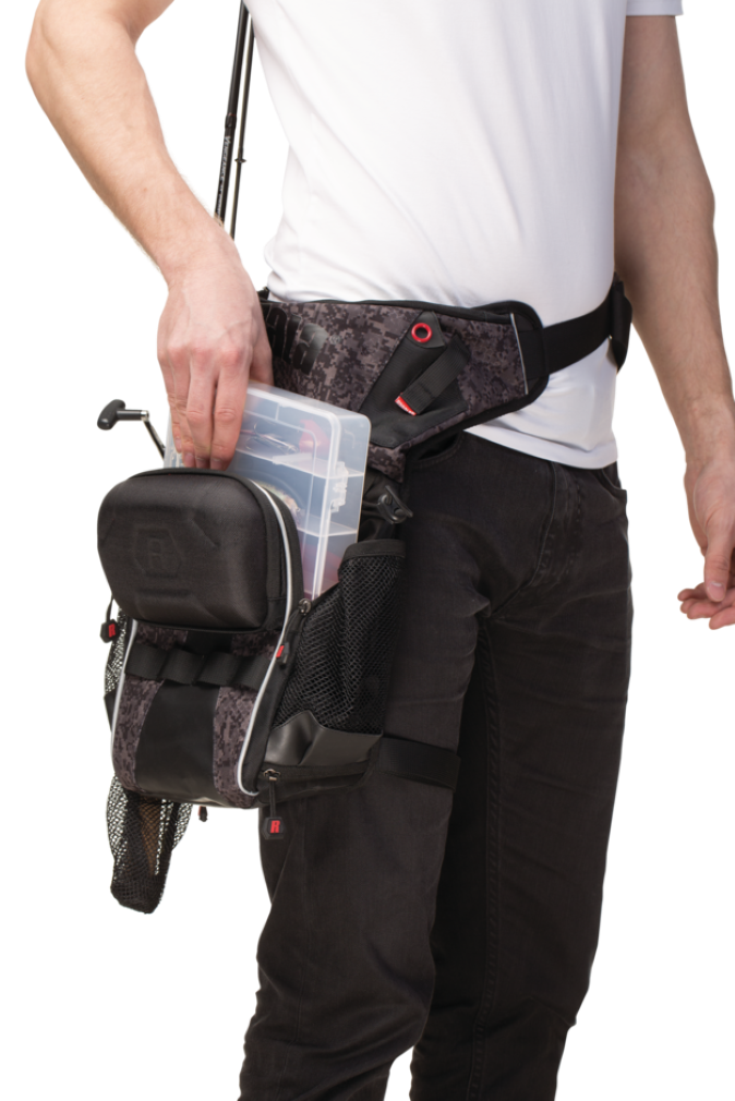 Rapala Urban Hip Pack - Fishing Bag with Twin Rod Holders and Tool Attachments