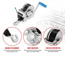 FIERYRED Hand Winch 3000kg/6615lbs 3 Speed 8m Webbing Strap Car Boat