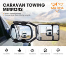 San Hima 2x Towing Mirrors Heavy Duty Universal Fit Strap On Towing