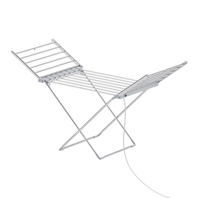 Levede Airer Folding Laundry Clothes Dryer Electric Heated Rack Indoor Silver