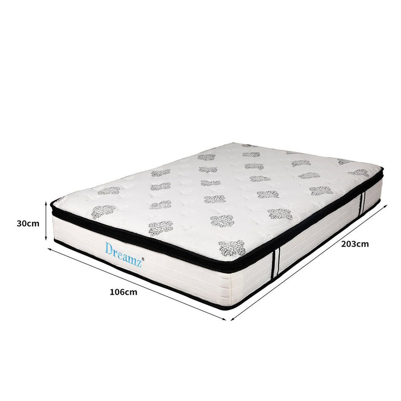 Dreamz Bedding Mattress Spring King Single Premium Bed Top Foam Medium Firm 30cm