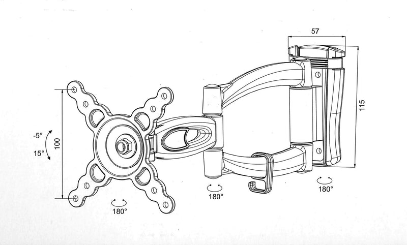 Englaon Slim Full Motion Swivel TV Wall Bracket for 10″-30″ TVs