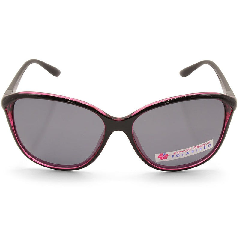 North Beach Fifine Shiny Black-Purple/Grey Polarised Women's Sunglasses