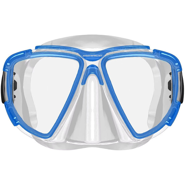 Mirage Platinum Adult Silicone Twin Lens Snorkelling Mask (Blue)