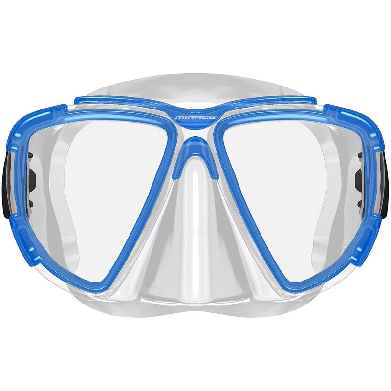 Mirage Platinum Adult Silicone Twin Lens Snorkelling Mask (Blue)