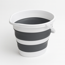 10L Foldable Collapsible Bucket - Silicone Storage Bin - Dark Grey/White