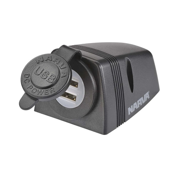 Narva 81154 Heavy-Duty Surface Mount Dual USB Socket