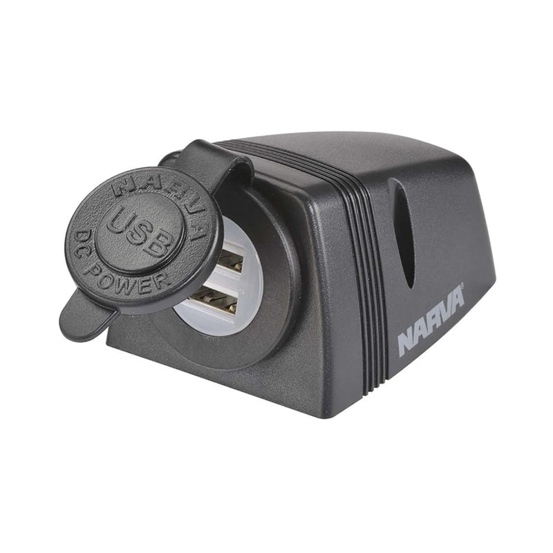 Narva 81154 Heavy-Duty Surface Mount Dual USB Socket