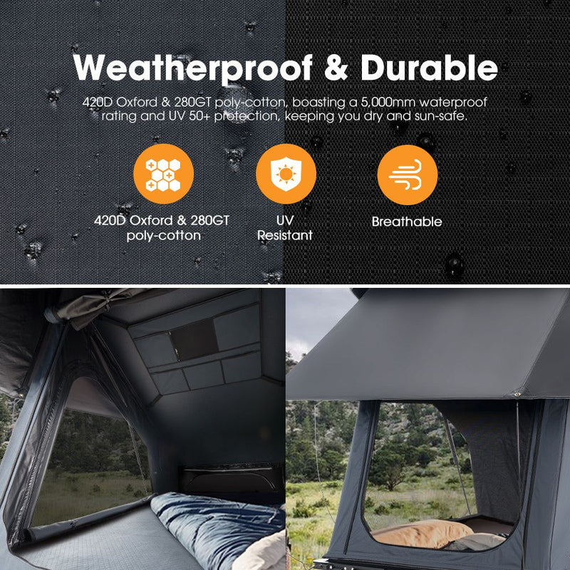 San Hima Kalbarri X Rooftop Tent Hardshell With Ladder 4x4 + 130W Solar Panel