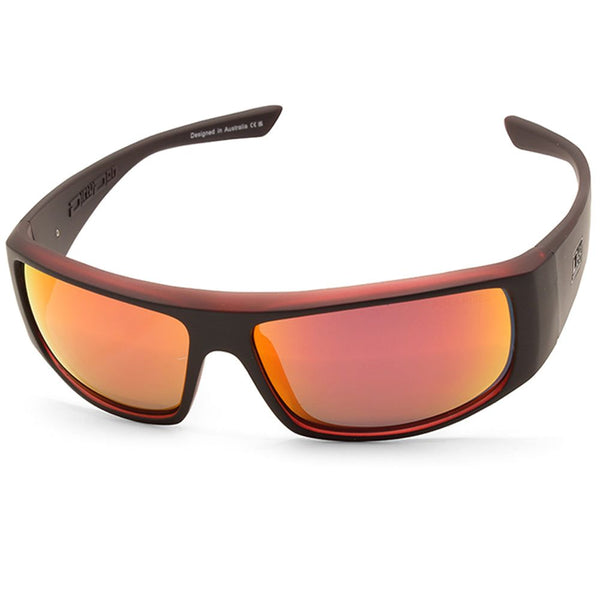 Dirty Dog Sharky Satin Black/Red Fusion Mirror Polarised Men's Sunglasses