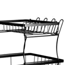 Toque Detachable Dish Drying Rack Cutlery Organizer Drainer Board 2 Tier Black