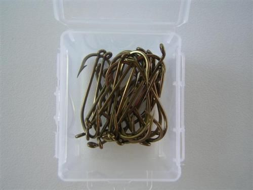 1 Box of Mustad 542 Bronze French Viking 2x Strong Fishing Hooks