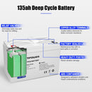 135AH 12V AGM Battery AMP Lead Acid SLA Deep Cycle Battery Dual Solar Power