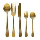 Stainless-Steel Cutlery Set Travel Knife Fork Spoon Glossy Gold Tableware 30Pcs