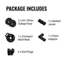 FLAT-OUT 6m Sullage Hose on Black Compact-Reel 25mm