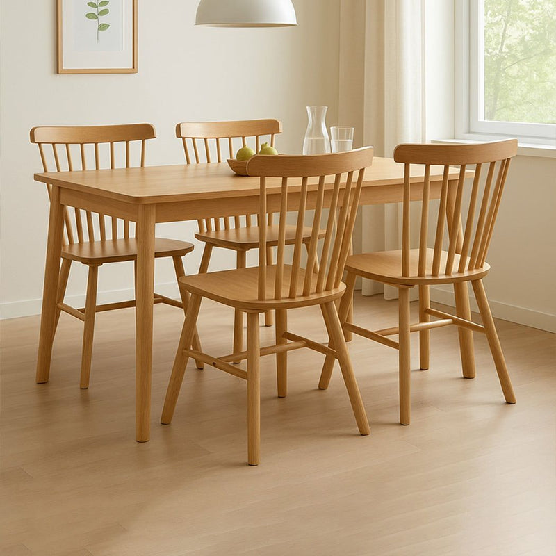 Levede 4x Dining Chairs Kitchen Windsor Chair Natural Wood Cafe Lounge Seat Oak