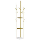 Levede Coat Rack Hat Clothes Stand Hanger Garment Hook Tree Metal Organizer Gold