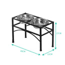 Pawz Dual Elevated Raised Pet Dog Feeder Bowl Stainless-Steel Food Water Stand