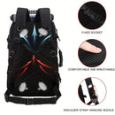 50L Large Capacity Waterproof Hiking Backpack with Shoe Compartment - Black