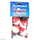 4 X 1 1/4 Inch Red and White Push Button Fishing Floats