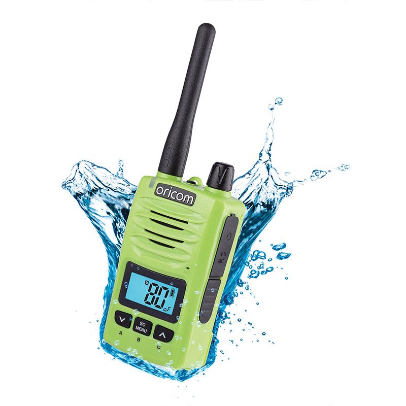 Oricom DTXTP600 Lime 5 Watt IP67 Waterproof Handheld UHF CB Radio Trade Pack (Twin Radios)