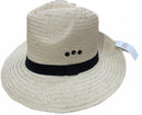 Dents Mens Woven Paper Straw Panama Trilby Fedora Hat - Natural (L/XL One Size)