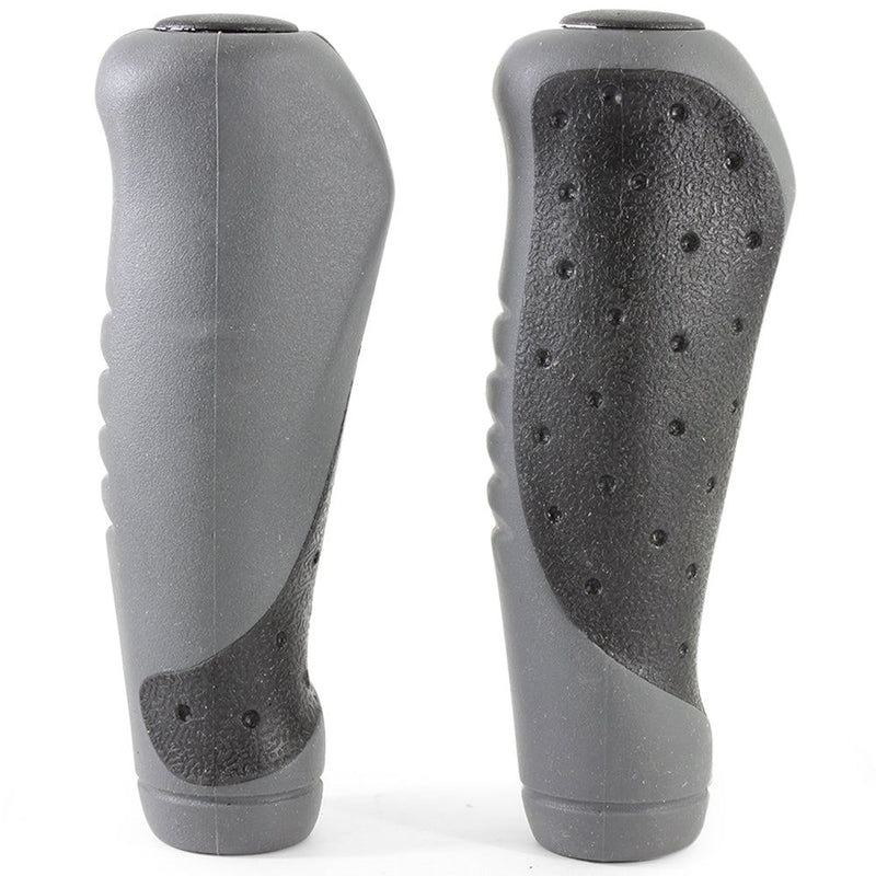 Endzone Handlz Ergonomic Bike Gel Grips Comfort Kraton 2-Tone Black Grey 135mm