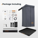 San Hima Shower Awning Instant Tent &Gas Hot Water Heater White&Shower Tent Base