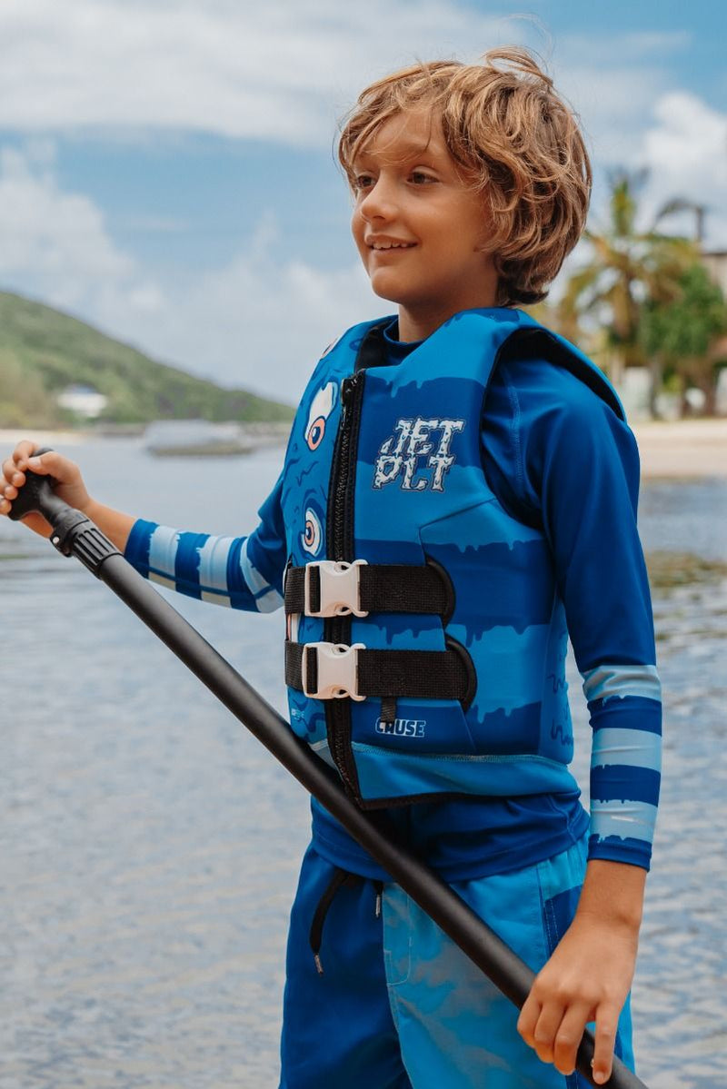 Jet Pilot Pfd Cause Boys F/e Yth Eco Vest Blue
