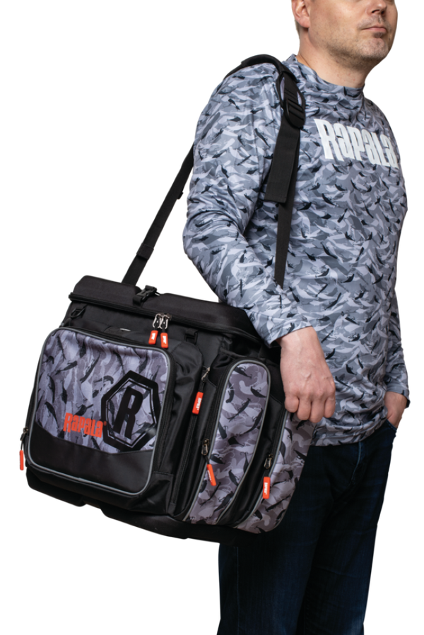 Rapala LureCamo Magnum Fishing Tackle Bag with Moulded Waterproof Bottom and Lid