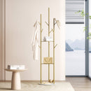 Levede Coat Rack Hat Clothes Stand Hanger Garment Hook Tree Metal Organizer Gold