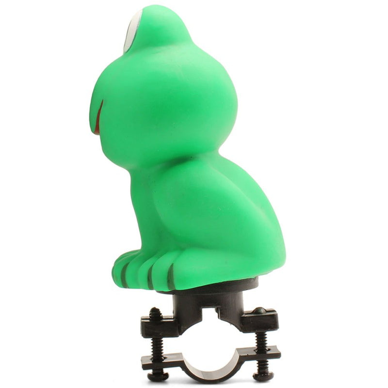 Squeezy Handlebar Mounted Green Frog Shaped Bike Horn for Kids Bikes