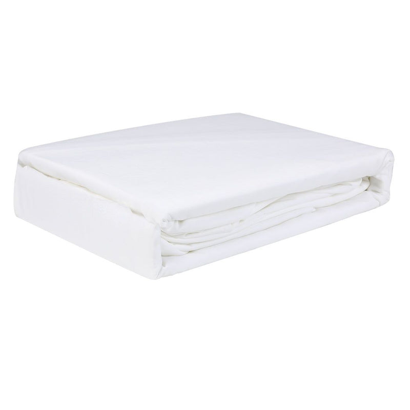 Dreamz Bamboo Sheet Set Fitted Pillowcase Queen Size White 4Pcs Set