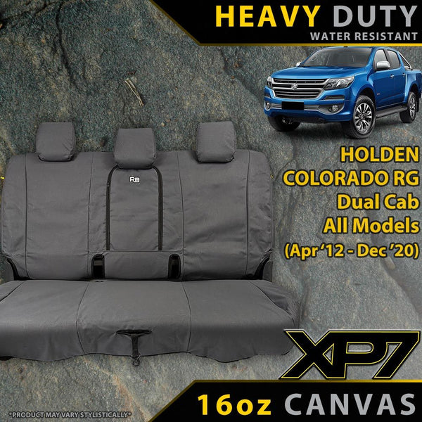 Holden Colorado RG Heavy Duty XP7 Canvas Rear Seat Covers (Made to Order)