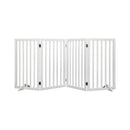 Pawz Wooden Pet Gate Dog Fence Safety Stair Barrier Security Door 4 Panel Large