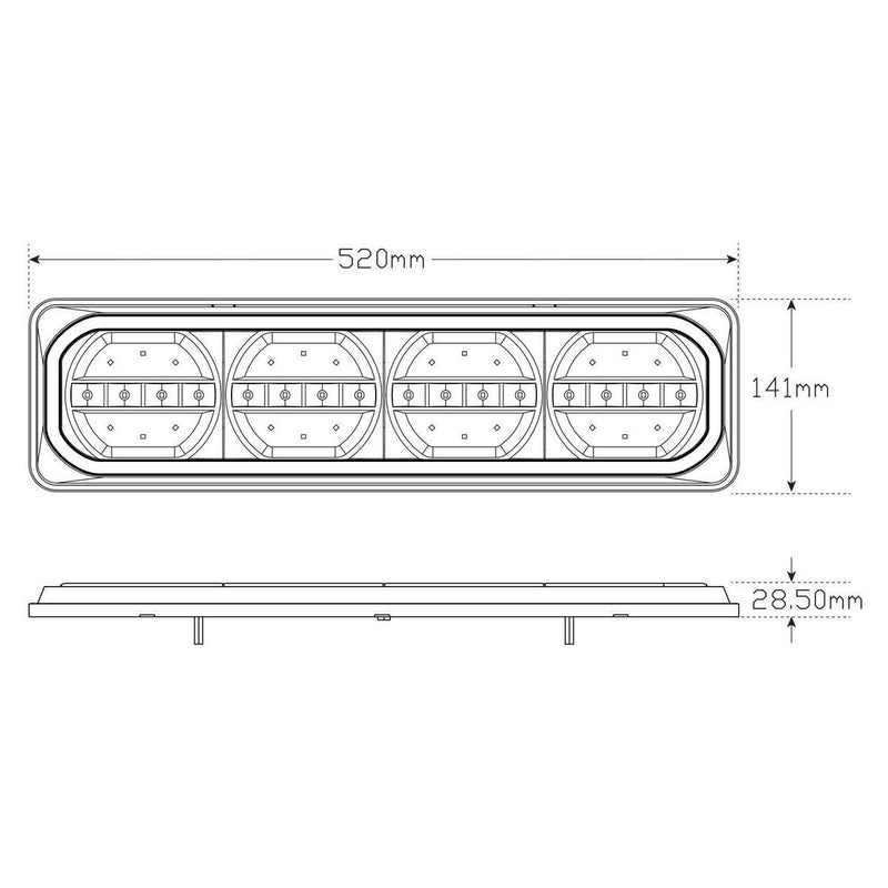 2 X LED Autolamps 520ARRMB Stop/Tail/Indicator LHS or RHS, Bulk