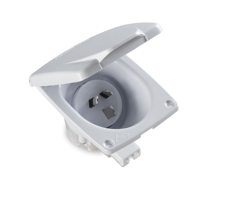 CMS 15AMP Plug Power Inlet White JIL15